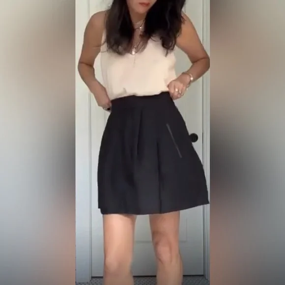 Uniqlo black tiered linen skirt